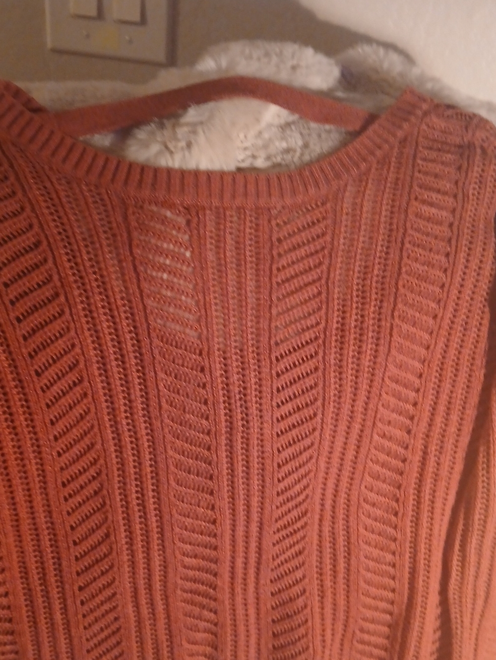 American Eagle Outfitters Open-Knit Scoopneck Sweater in Rust